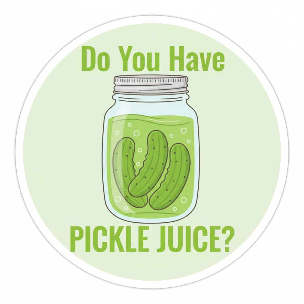Do You Have Pickle Juice trail running sticker with empty pickle jar and pickle spears