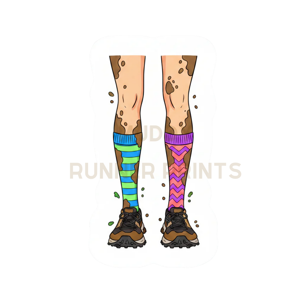 Muddy trail legs die-cut sticker