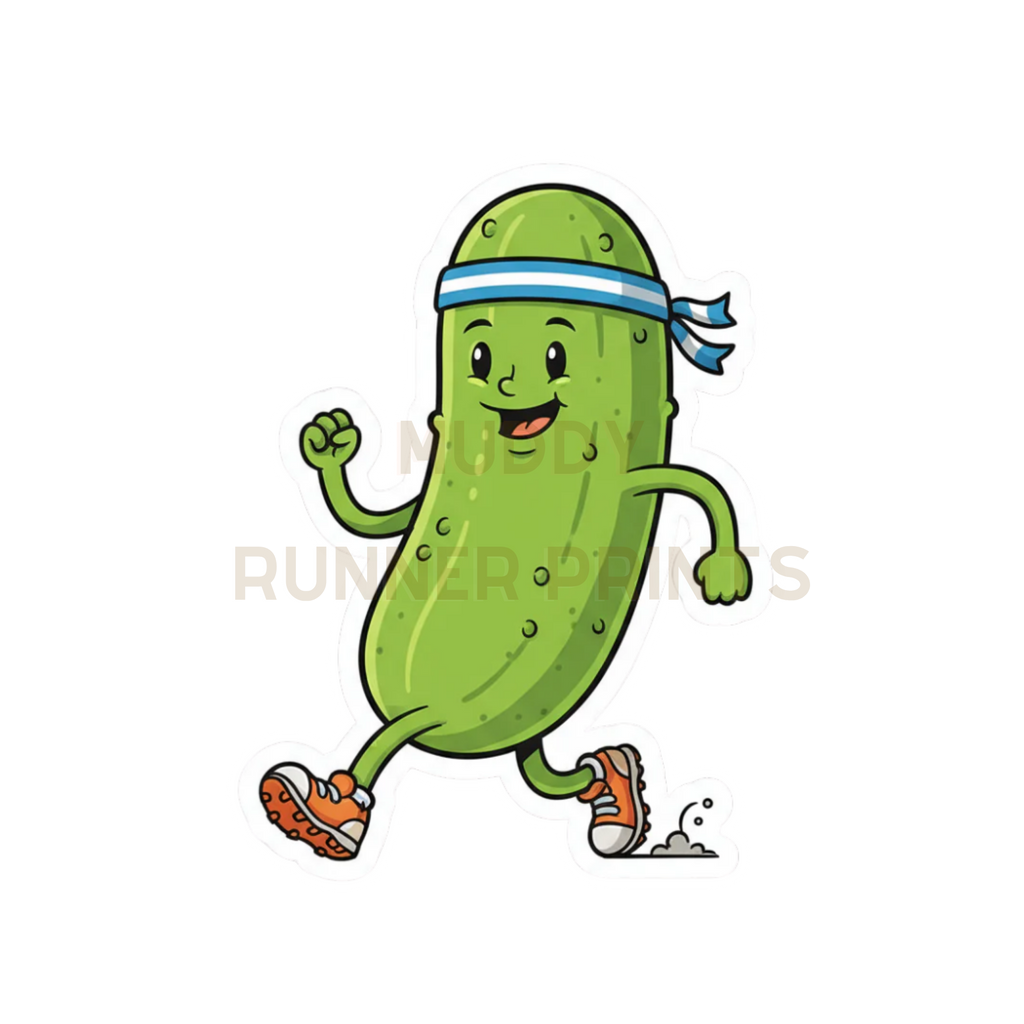 Pickle runner die-cut sticker