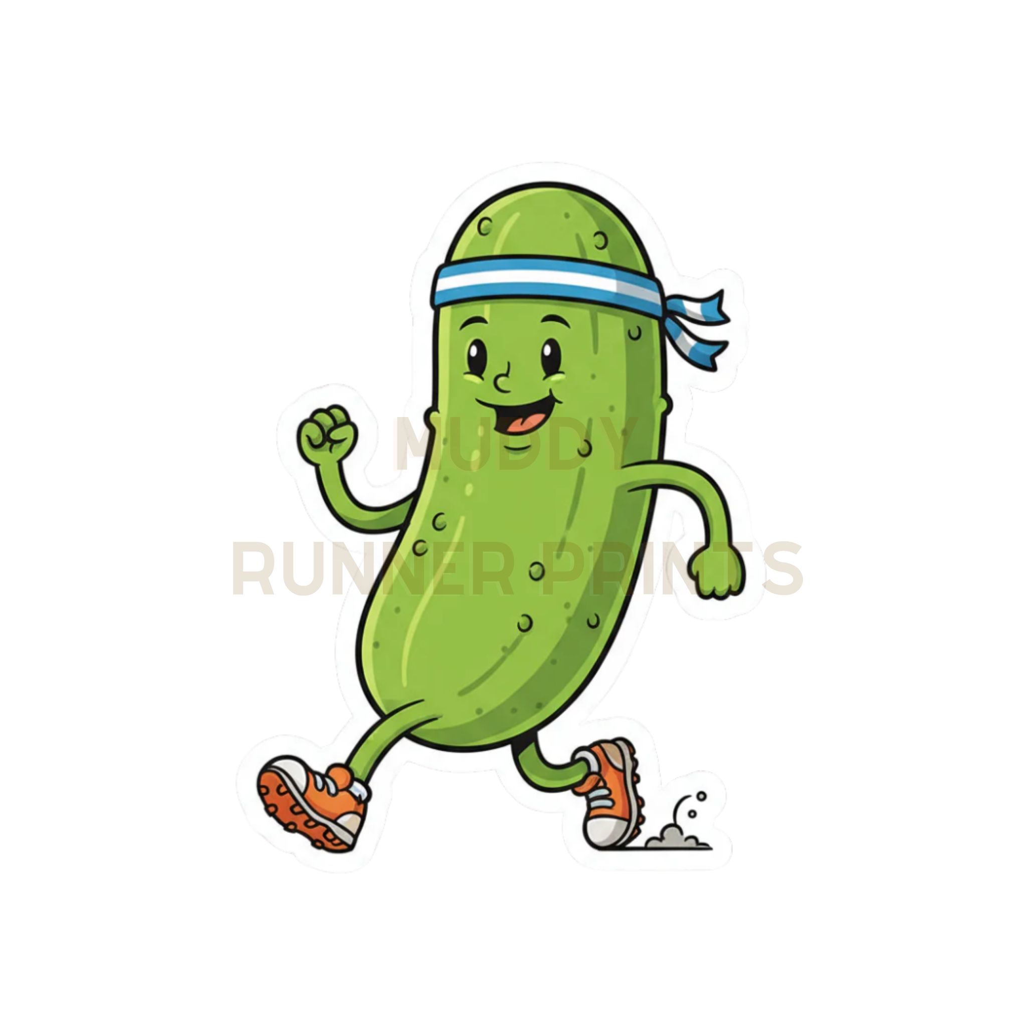 Pickle runner die-cut sticker