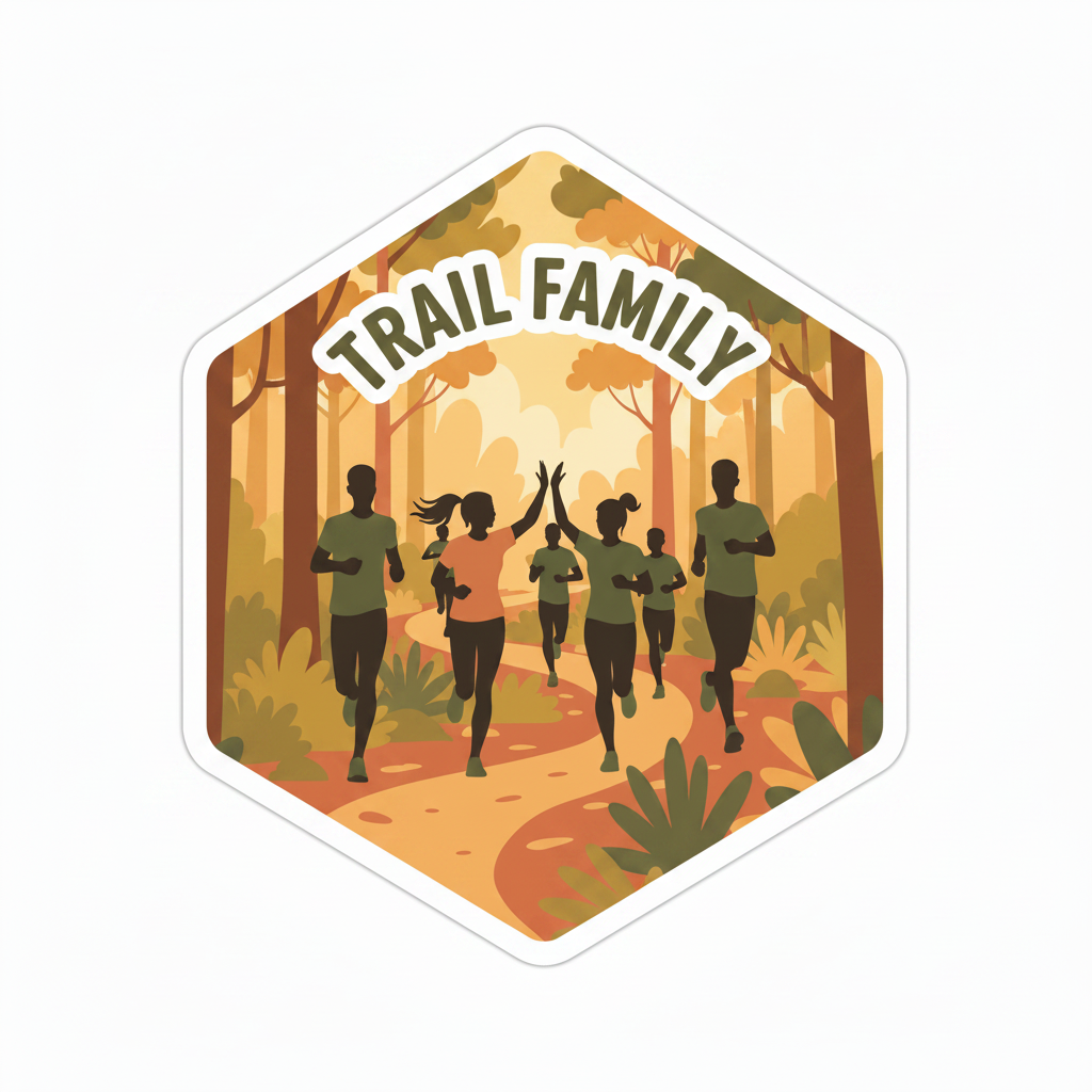 Trail Family Hexagon Sticker