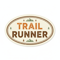 Trail Runner Typography Sticker