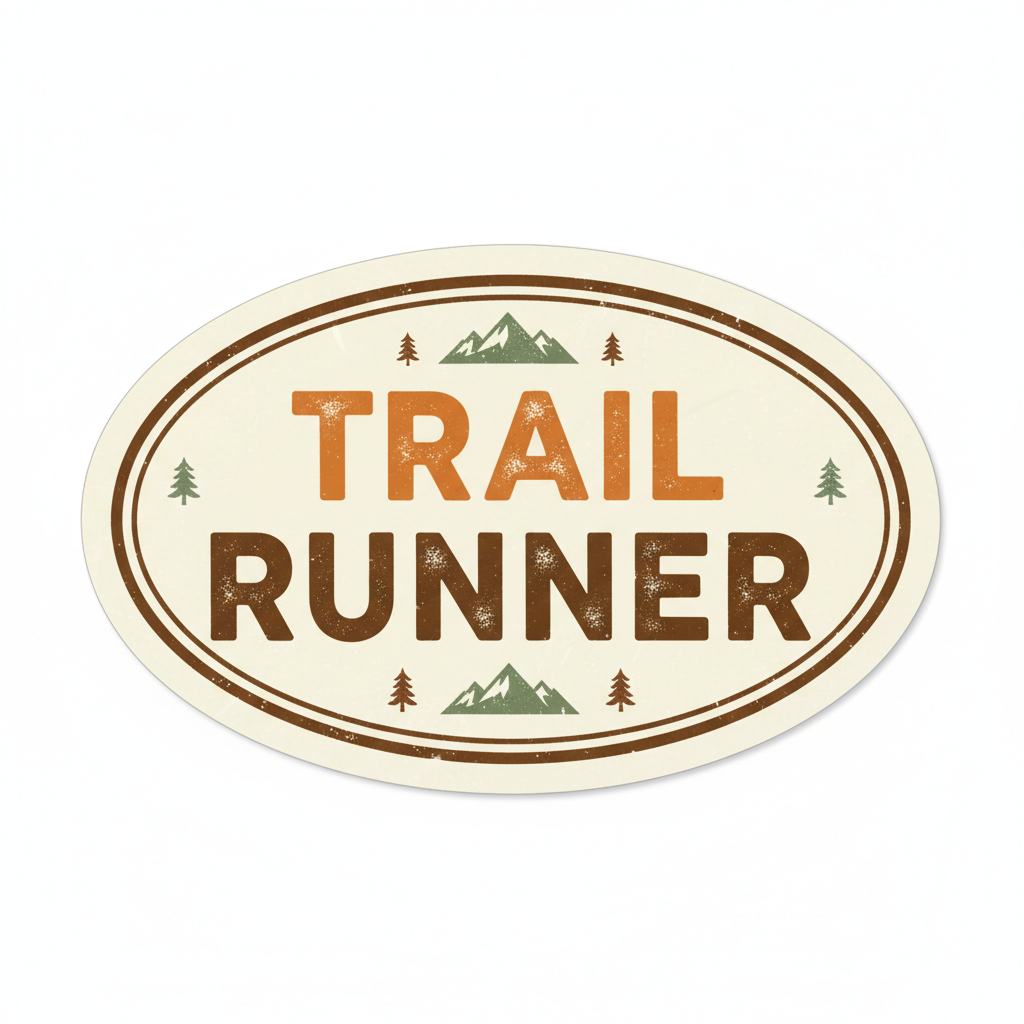 Trail Runner Typography Sticker